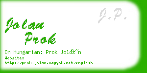 jolan prok business card